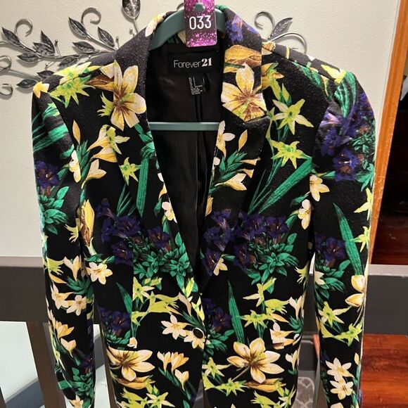 NWOT Floral Print Forever 21 Blazer Small #MC033 - Picture 7 of 7